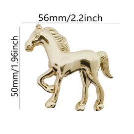 brandname Horse Knob 4 Pcs Animal Horse Shape Drawer Pull Hardware Accessories Cabinet Closet Dresser Wardrobe Cupboard Bedside Table Locker Handle Kitchen Children's Bedroom (Gold)