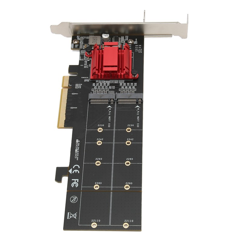 Dual M.2 PCIe NVMe Adapter with PCIe Bifurcation Function SSD