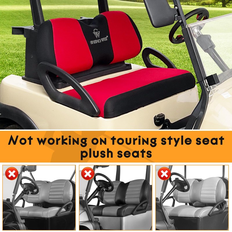 Golf Cart Seat Covers 2 Piece Front and Rear Seat