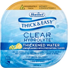 Thick & Easy Ready-to-Drink Thickened Beverage for Dysphagia Diets and Swallowing Support, Moderately Thick IDDSI Level 3 Honey Consistency (4 fl oz - 24 Pack, Water (Hint of Lemon))