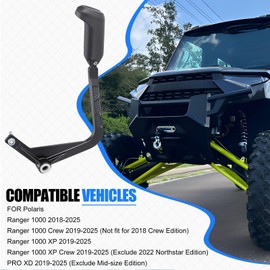 zozoye Shift Lever Cast Matte Black & Knob Kit for Polaris Ranger 1000 Crew XP PRO XD 2018-2025 5639439-458 5634266-458 5633821-458