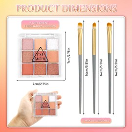 9 Colours Eyeshadow Palette with 3 Eyeshadow Brushes Matte Glitter Eyeshadow Durable Make Up Palette Waterproof Makeup Palette Eye Shadow Palette Makeup Set for Girls and Women