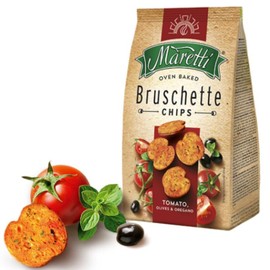 Maretti Oven Baked Bruschette Chips Tomato, Olives & Oregano 70gm