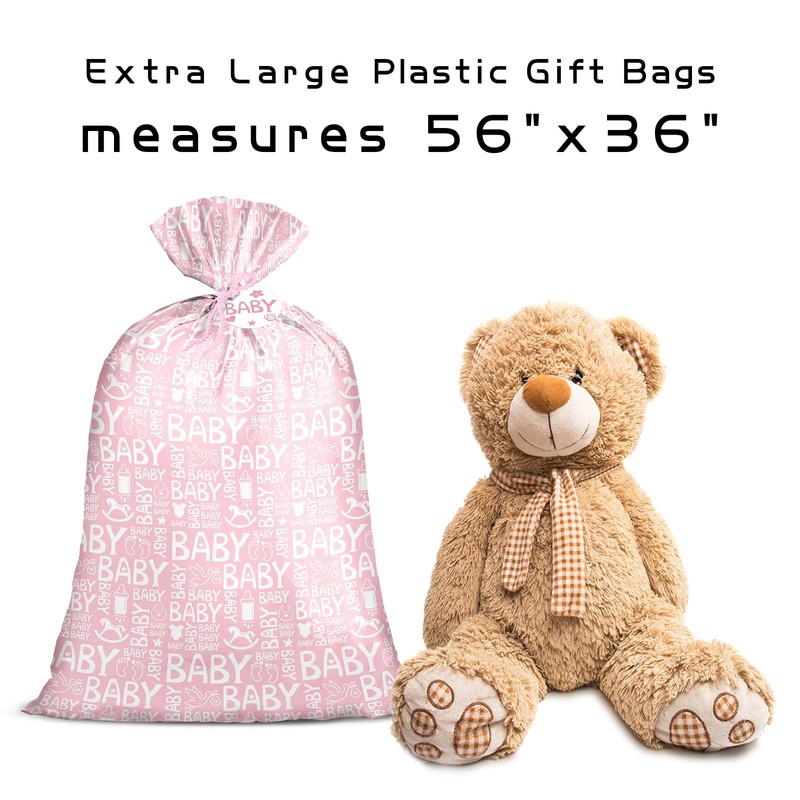 Loveinside Jumbo Large Plastic Gift Bag, Birthday Design Plastic Bag