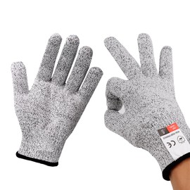 TopTie Cut-Resistant Wear-Resistant Gloves Level 5 Protection Anti Cutting Gloves for Kitchen, Woodworking, Gardening, S