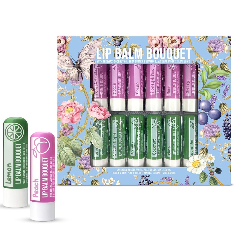 Beauty4Britain Set of 12 Luxury Lip Balms Bouquet 12 Different