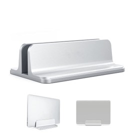Oranlife Vertical Laptop Stand Holder, Vertical Desktop Holder with Adjustable Dock Size, Laptops Holder Compatible with All Notebooks MacBook Surface Gaming Pad(White)