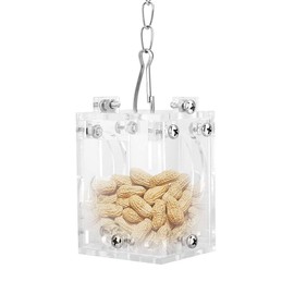 Juguetes de forrajeo de aves, Alimentador colgante de jaula de pájaros de loro único, Dispositivo de alimentación de placa de acrílico de frutas colgantes para juguetes de rompecabezas de loros
