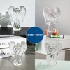 NaneTidy Glass Angel Figurine Clear Glass Wing Angel Paperweight Desktop
