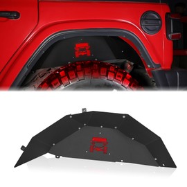 JROAD Jeep wrangler Inner Fender Rear Fender Liners Compatible with Jeep Wrangler JL Aluminum,with 4 LED Lights for 2018-2022 Jeep Wrangler JL(No fit 2020-2022 Gladiator JT)