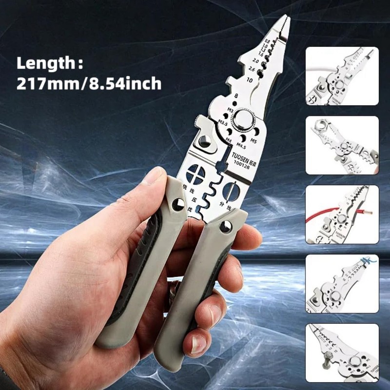 SQHY Multifunctional Wire Stripper Crimper Cable Cutter Pliers Wire Stripping