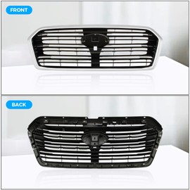 Front Grille Assembly Compatible for 2019 2020 2021 2022 Subaru Ascent, Chrome Plated Gloss Black Automotive Grille Front Bumper Upper Grill Guard Replacement 91121XC01A