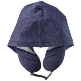 Hapitas HPL7052 Hoodie Neck Pillow, Compact Cushion, 10.2 inches (26 cm), Navy, navy