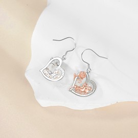 YAFEINI Dachshund Dangle Earrings 925 Sterling Silver Dachshund Earring Dog Jewelry Gifts for Women