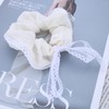 Iaceble Lace Bow Hair Scrunchie Off White Lace Hair Tie