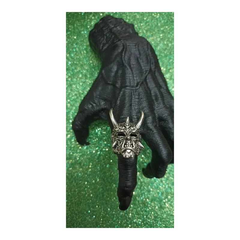TENDER LIHOME Anillo Demonio Hannya Diablo Satán Cuernos Ajustable Calaver