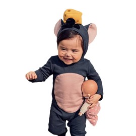 Moerstar Baby Halloween Cosplay Costume, Baby, Cute, Rat, Children, Boys, Girls, Kids, Autumn Wear, Long Sleeve, Romper, Coverall, Newborn, Commemorative Photography, Sleeping Art (Blue, 35.4 inches