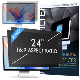 [2 Pack] 24 Inch Computer Privacy Filter for 16:9 Computer, SOPPY Removable Privacy Screen Protector, Anti Blue Light, Anti-Glare Computer Privacy Film for Monitor 24" HP Dell Acer Lenovo Asus