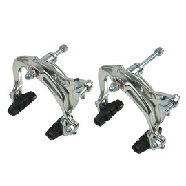 Bike Brakes Calipers, Bicycle Rim C Type Brake Sets, Front and Rear Side Pull C Caliper Brake with 48mm Pads and 4.33In Long Arm Fit for Most Road Bicycle, 1 Pair, Silver