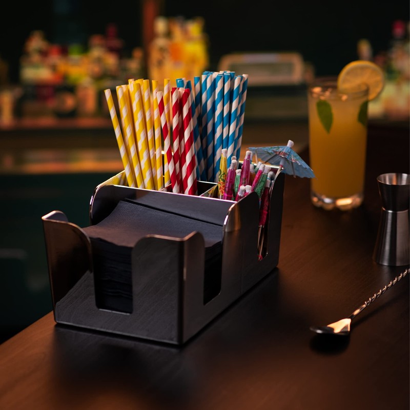 bar@drinkstuff Bar Organiser, Black, 25.6 x 16.2 x 11.4 cm