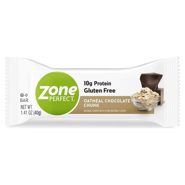 ZonePerfect Protein Bars, 10g Protein, Nutritious Snack Bar, Gluten Free, Oatmeal Chocolate Chunk, 30 Count