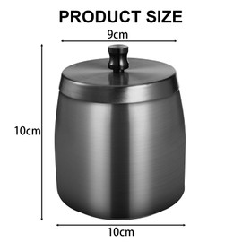 Royouzi Ashtray, Ashtray with Lid, Stainless Steel Ashtray for Outdoors, Storm Ashtray as Wind Ashtray, Standing Ashtray with Non-Slip Base for Outdoor and Indoor Use