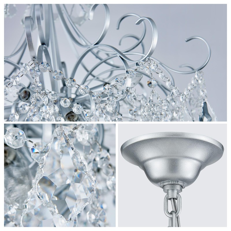 WUZUPS Crystal Chandelier 10-Light Pendant Ceiling Light Modern Lighting Fixture