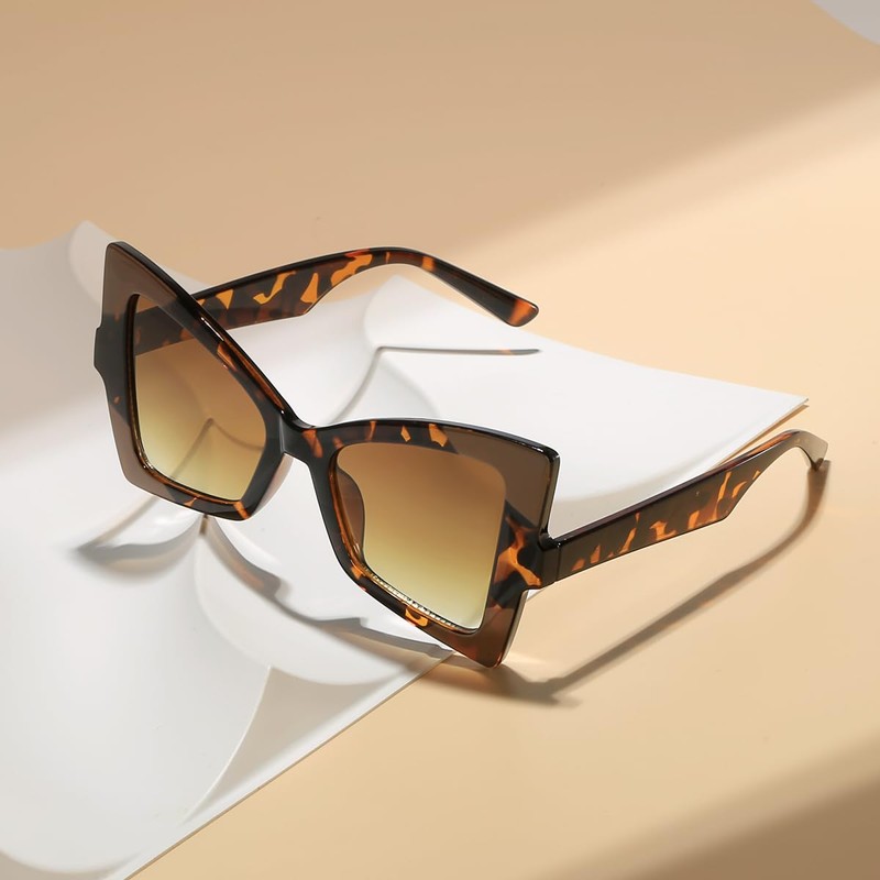 aisswzber Oversized Cat Eye Sunglasses for Women Trendy UV Protection