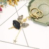 Butterfly Wings Flower Fairy Pendant Keychain Bling Crystal Rhinestone Dancing