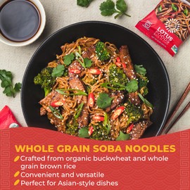 Lotus Foods Organic Soba Rice Noodles - Organic Rice Noodles, Asian Noodles, Rice Noodles Gluten Free, Brown Rice & Buckwheat Flour, Perfect for Stir Fry, GF, Vegan, Non GMO - 8 Oz (Pack of 8)