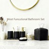 Bathroom Accessory Set with Shower Curtain and Rugs 23Pcs, Black