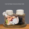 Cute Chef Statue Salt & Pepper Bottle Holder Ornaments Home
