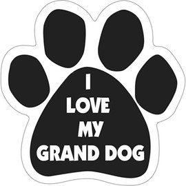 6" Dog/Animal Paw Print Magnet - Works on Cars, Trucks, Refrigerators and More (I Love My Grandog)