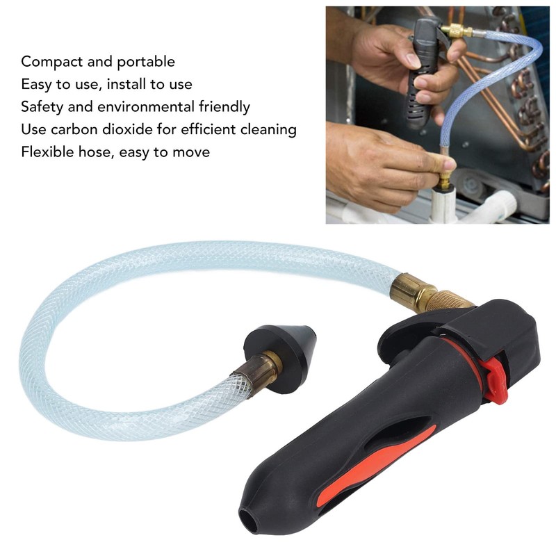 CO2 Drain Gun, Flexible Hose Compact Portable Threaded Drain Gun