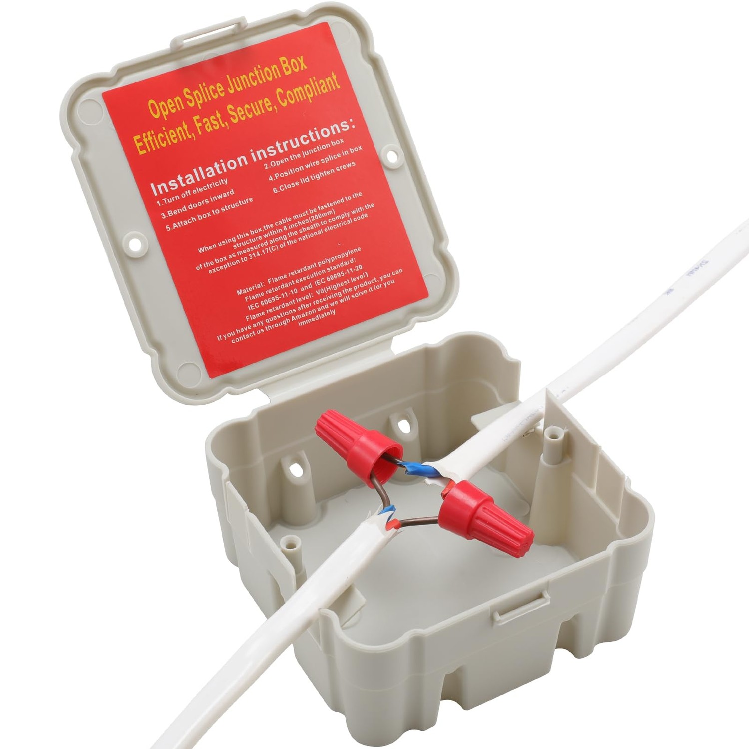 Open Splice Junction Box (Single), One-Piece Junction Box Splice Box ...