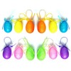 12 x Large Hanging Sparkling Glitter Eggs Easter Hunt Gift Craft Decoration Accessories