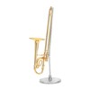 Broadway Gift Gold Trombone Music Instrument Miniature Replica with Case