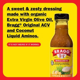 Bragg Organic Ginger Sesame Vinaigrette Dressing 12 Fl Oz Gluten Free Non GMO