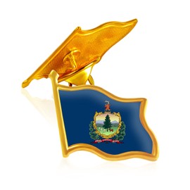 6Pack-US Vermont VT State Lapel Pins Waving Flag America Patriotic Pins Bulk Metal Souvenir Series Gifts-1”