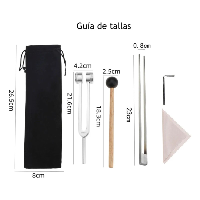 3pz Diapason 128hz De Aluminio Para Sala De Música Y