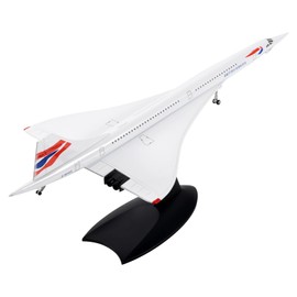 Dasing Model Aeroplane with Stand Concorde Supersonic Passenger Toy Aeroplane Air British Airway Model Building, Miniature Models, Collectible for Display Collection, Scale 1:200