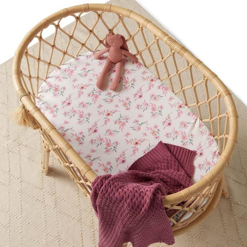 Snuggle Hunny Bassinet Sheet, Jersey Cotton Soft Stretch Fitted Baby