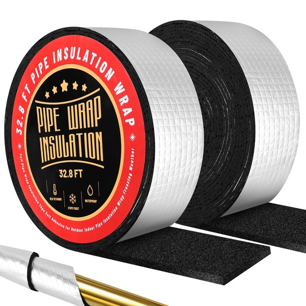 HolyMaji 2 Rolls Pipe Insulation Wrap Outdoor 2"W X 32.8