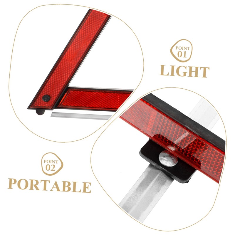 KICHOUSE 3pcs Car Safety Triangle Reflective Warning Triangle for Roadside