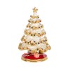 QIFU Hand Painted White Christmas Tree Shape Jewelry Trinket Box