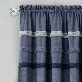 Achim Home Furnishings Achim Home Imports - Cortina de Ventana con Bolsillo para Barra, 132 x 213 cm, Color Azul