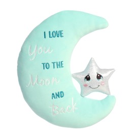 Aurora® Inspirational Precious Moments™ I Love You to The Moon and Back Stuffed Animal - Cherished Memories - Enduring Comfort - Blue 12 Inches