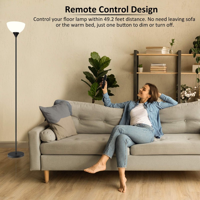 PESRAE Floor Lamp, Remote Control with Stpeless Color Temperatures and