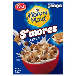 Post Honey Maid S'mores Breakfast Cereal Sweetened Corn and Wheat Cereal, 12.25 Ounce (Pack of 12)