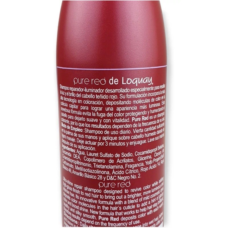 Loquay Kit Shampoo Mascarilla Acondicionador Matizador Cabello Rojo